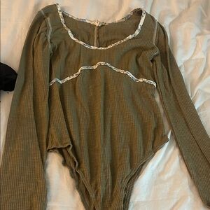 POL Olive Long Sleeve Bodysuit